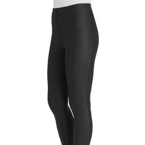 Lysse Mara Ponte Seamed Cropped Leggings Black Gloss Shimmer Size Medium Women